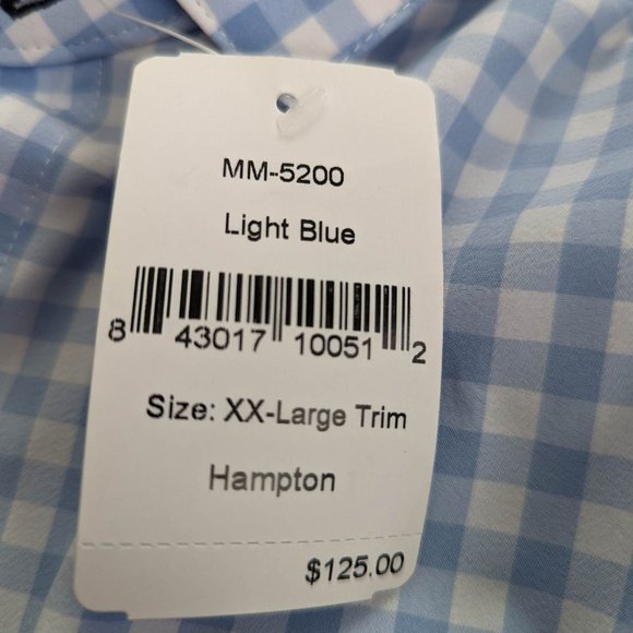 $125 Mizzen + Main Men`s Hampton Plaid Performance Shirt Size 2XL Trim Fit - Picture 6 of 6